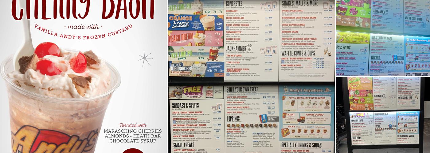 Andy's Frozen Custard Menu