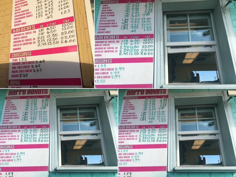 Happy Donuts Menu