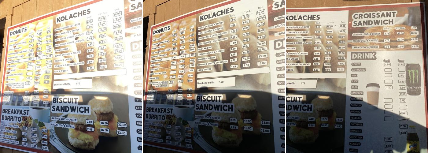 Happy Donuts Menu