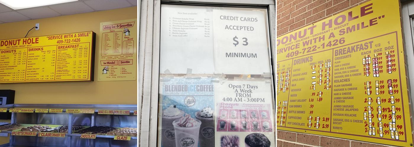 Donut Hole Menu