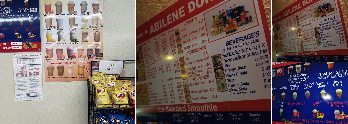 Abilene Donuts Menu