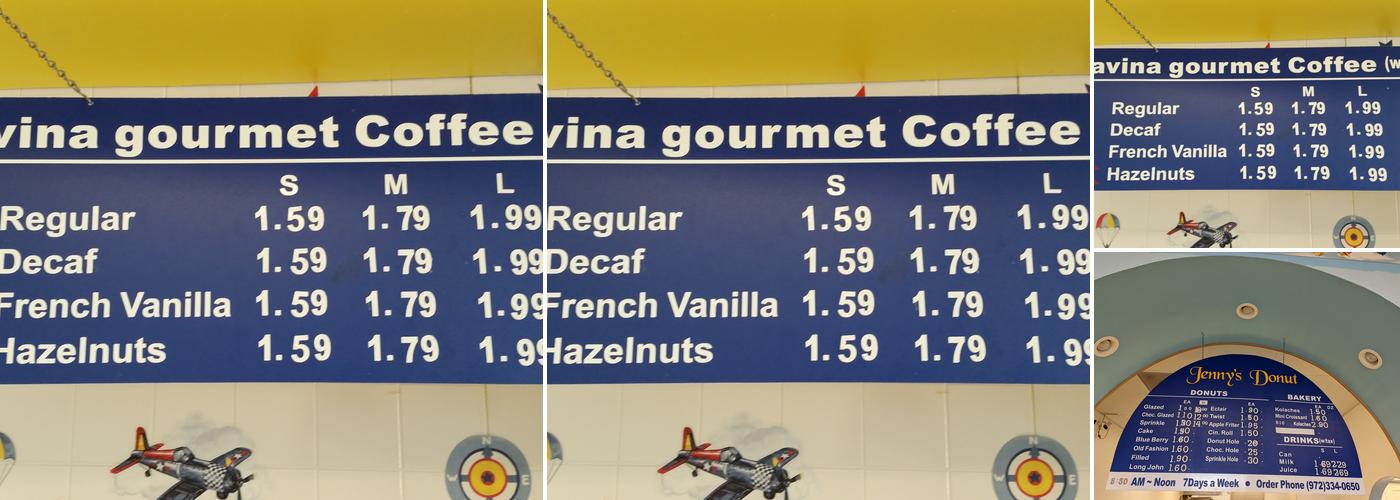 Jenny's Donut Menu
