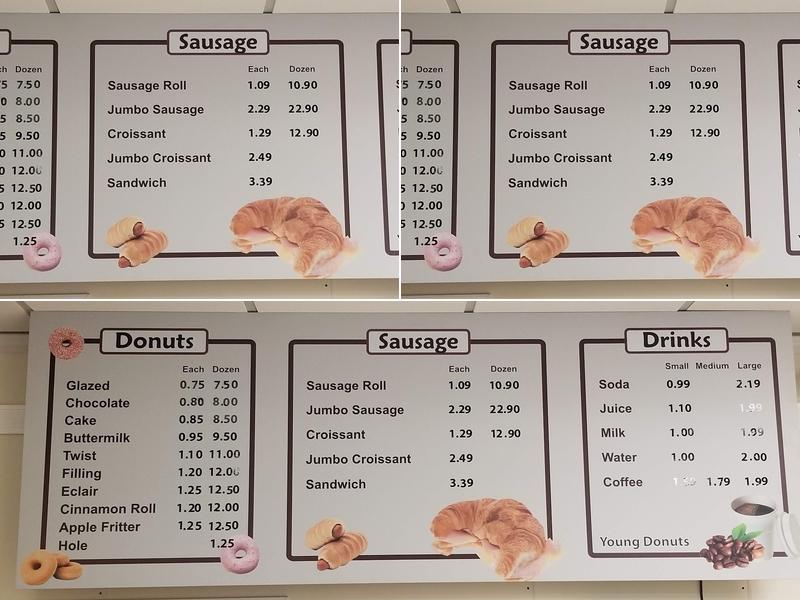 Young Donuts Inc. Menu