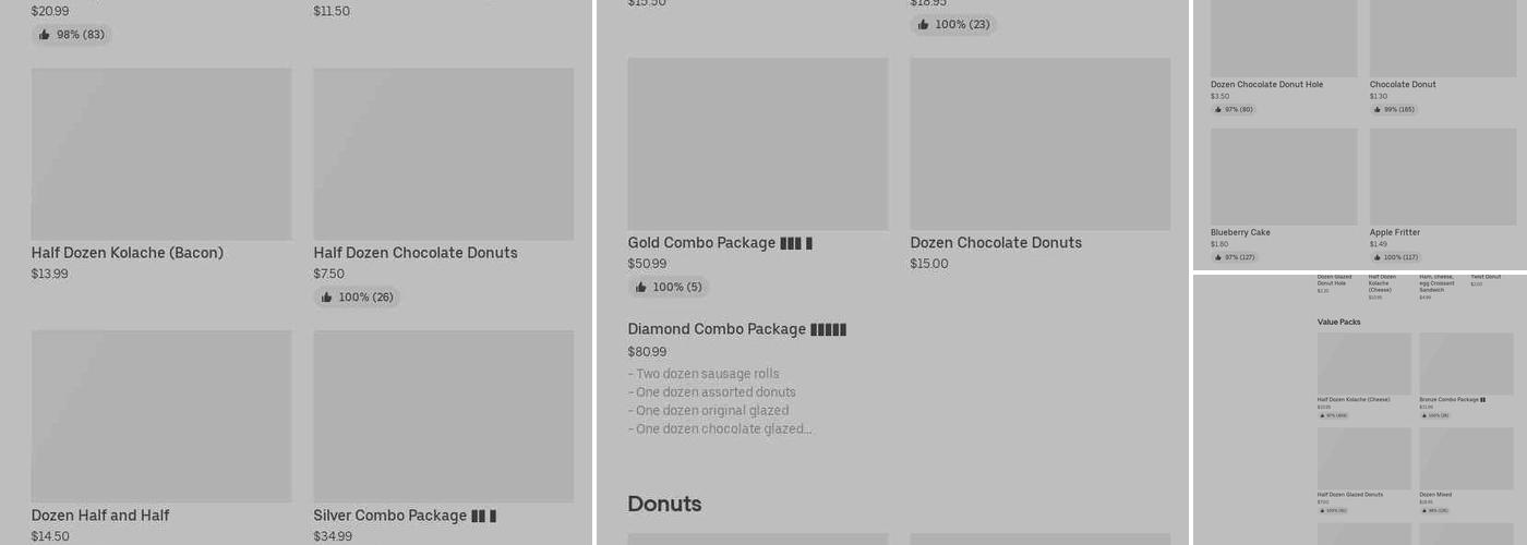 Baker's Dozen Donuts Menu