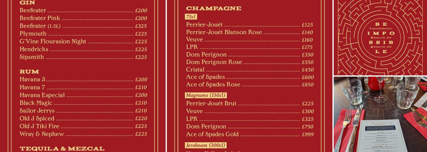 Impossible - Manchester Menu