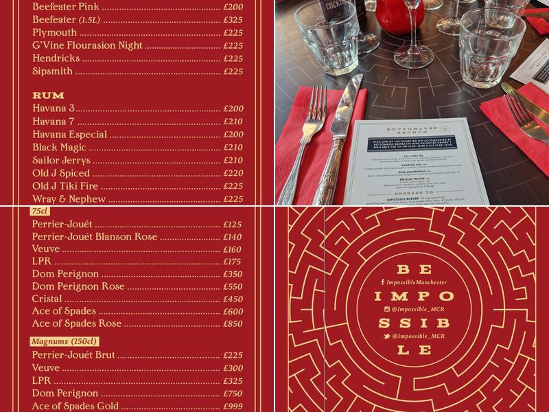 Impossible - Manchester Menu