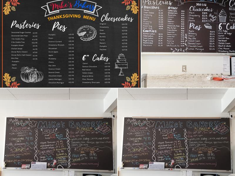 Mike’s Bakery Menu