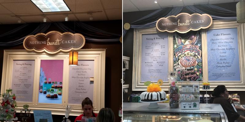 Nothing Bundt Cakes Menu