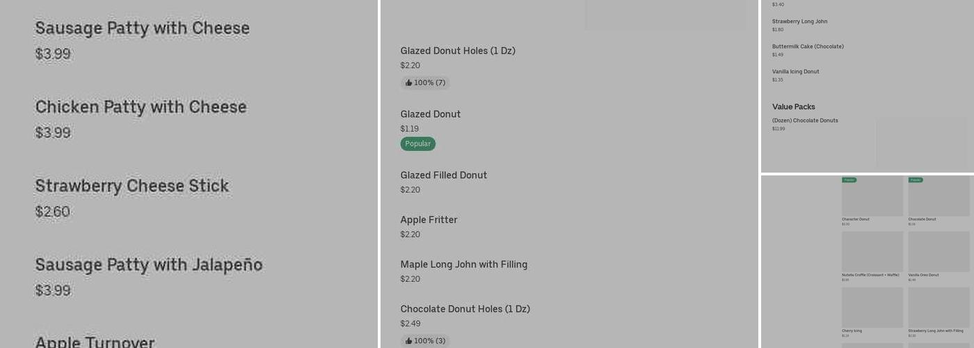 Gourmet Donuts Menu