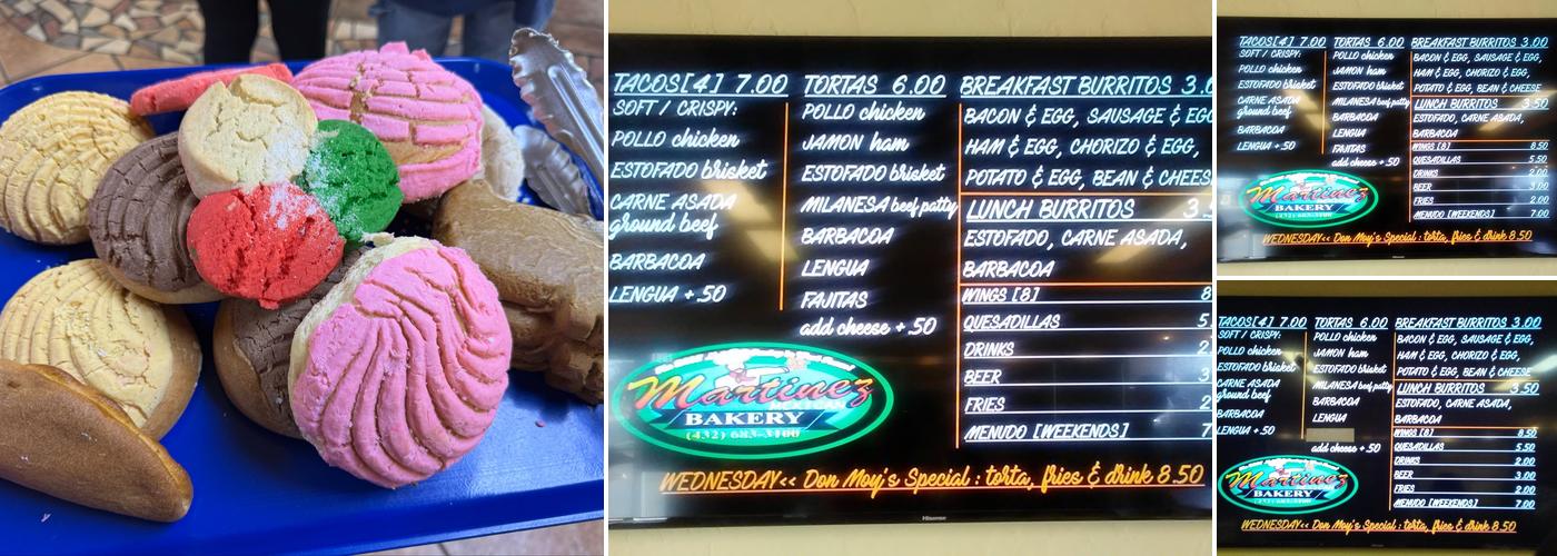 Martinez Bakery Menu