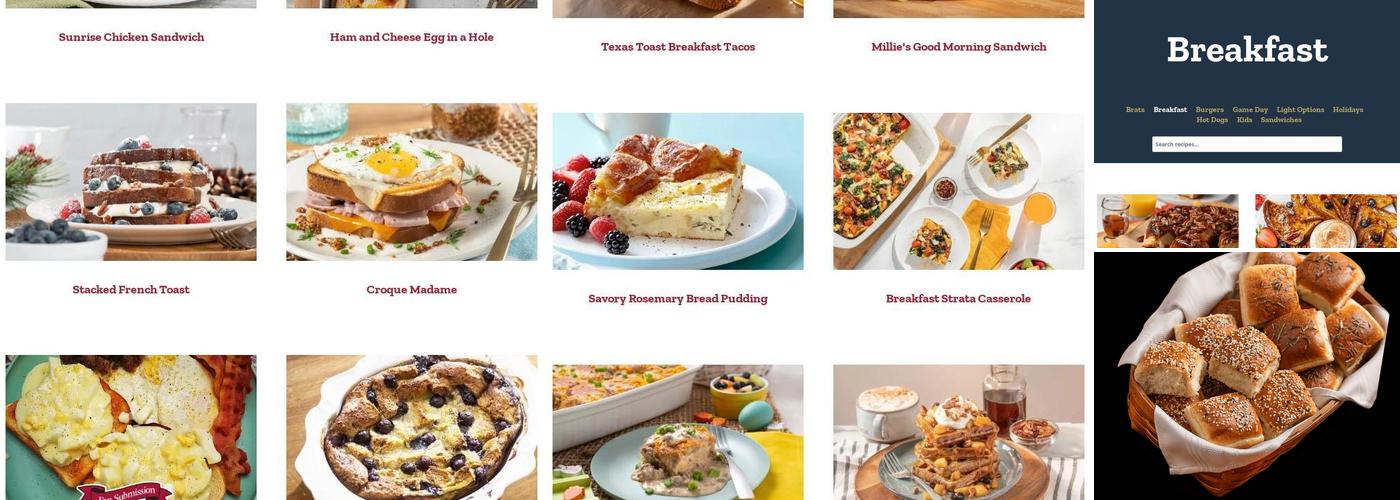 Aunt Millie's Bakery Outlet Sidney, OH Menu