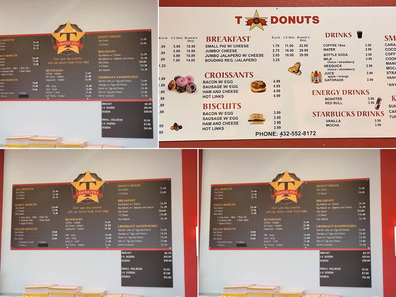 T-Star Donuts Menu