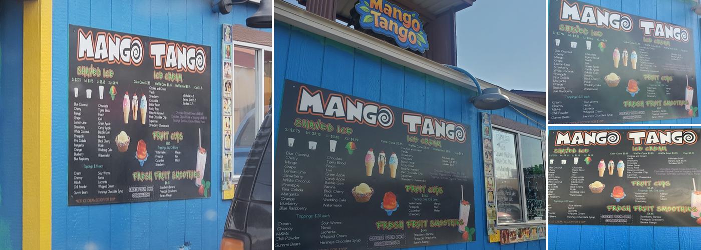 Mango Tango Menu
