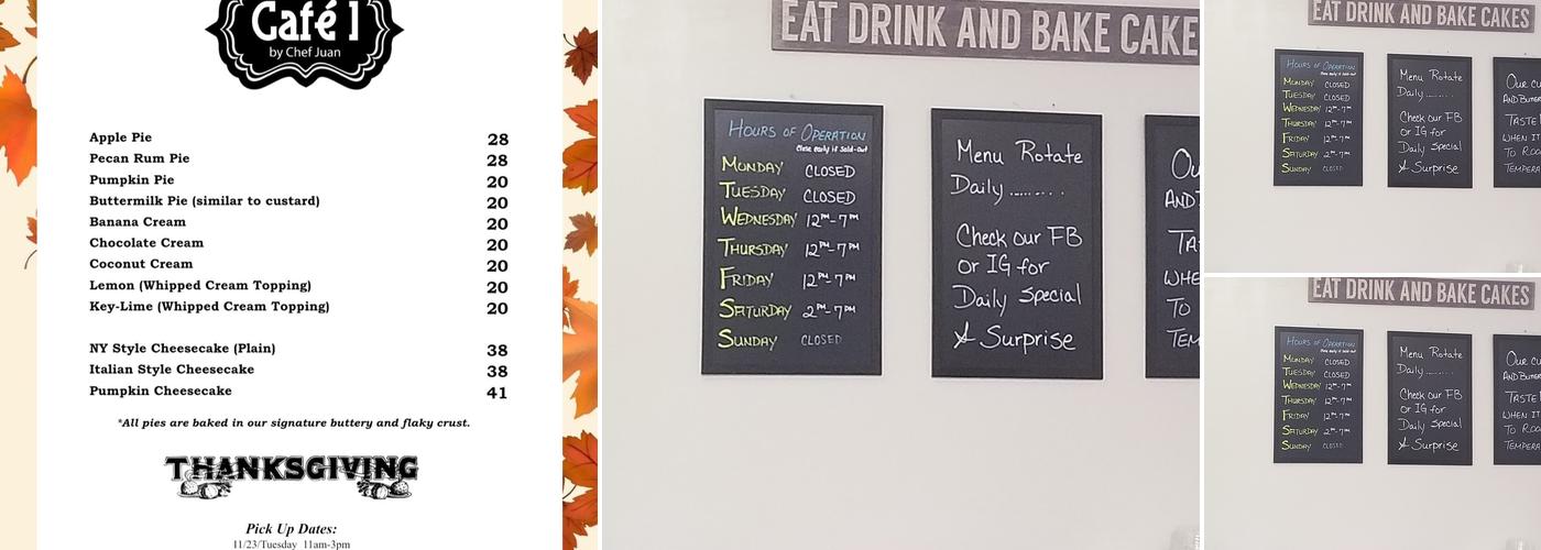 Cafe 1 By Chef Juan Menu
