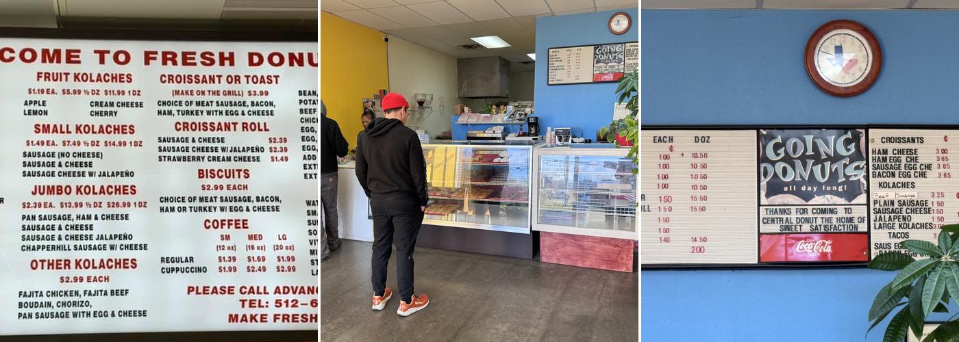 Central Donut Menu