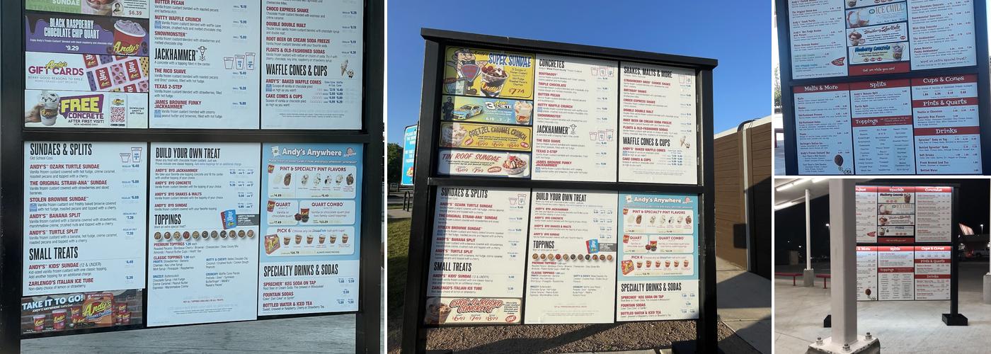 Andy's Frozen Custard Menu