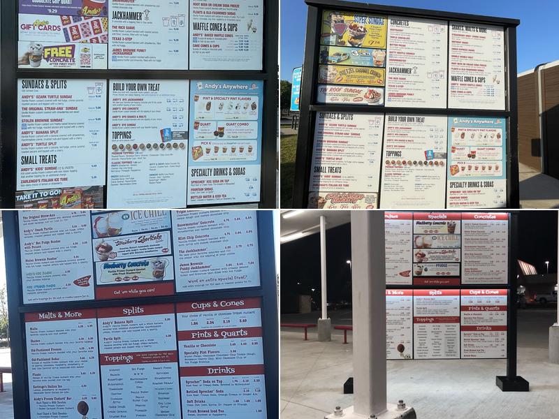 Andy's Frozen Custard Menu