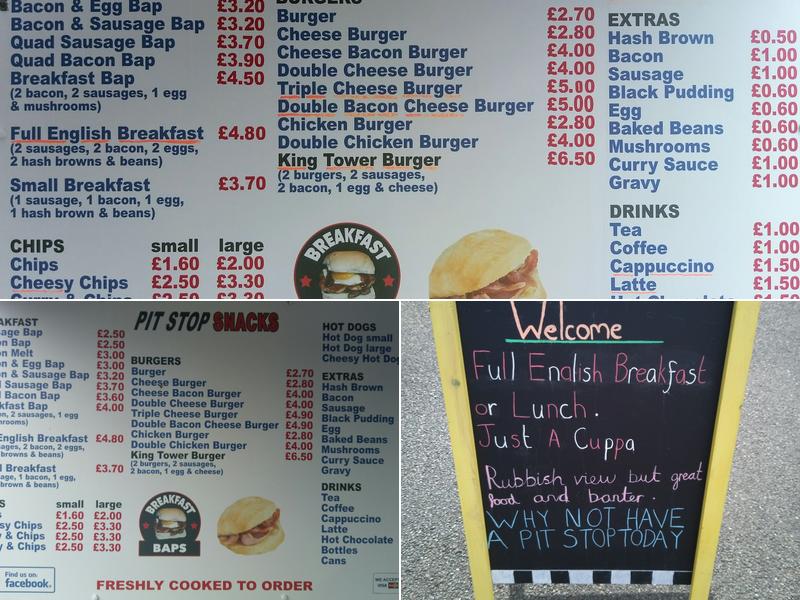 pit stop snacks Menu