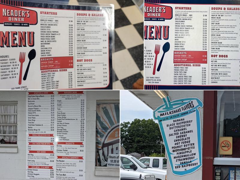 Neader's Diner Menu