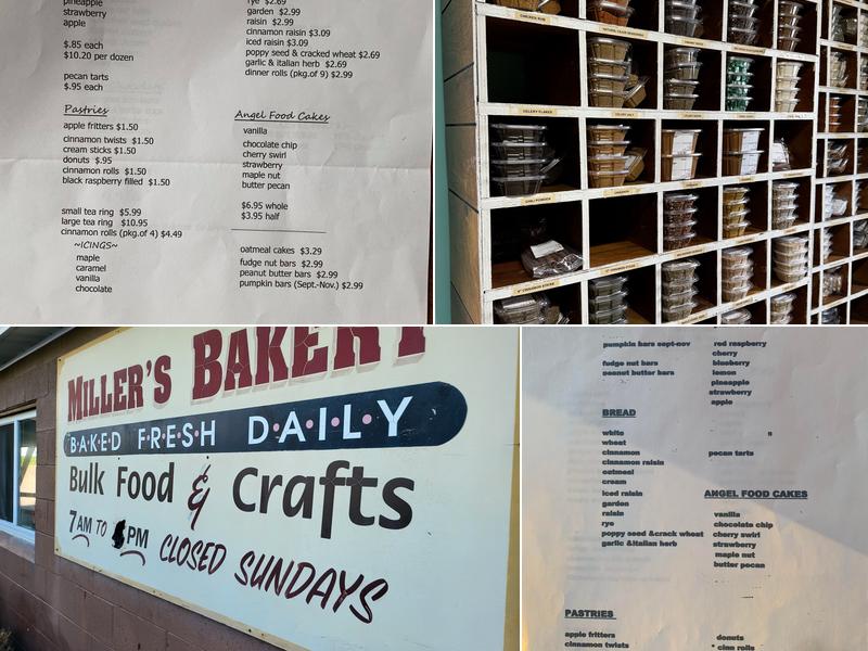 Miller's Bakery Menu