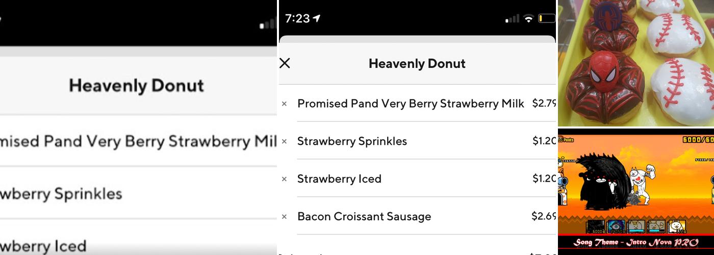 Heavenly Donuts Menu