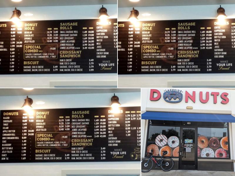 Lakeside Donuts Menu