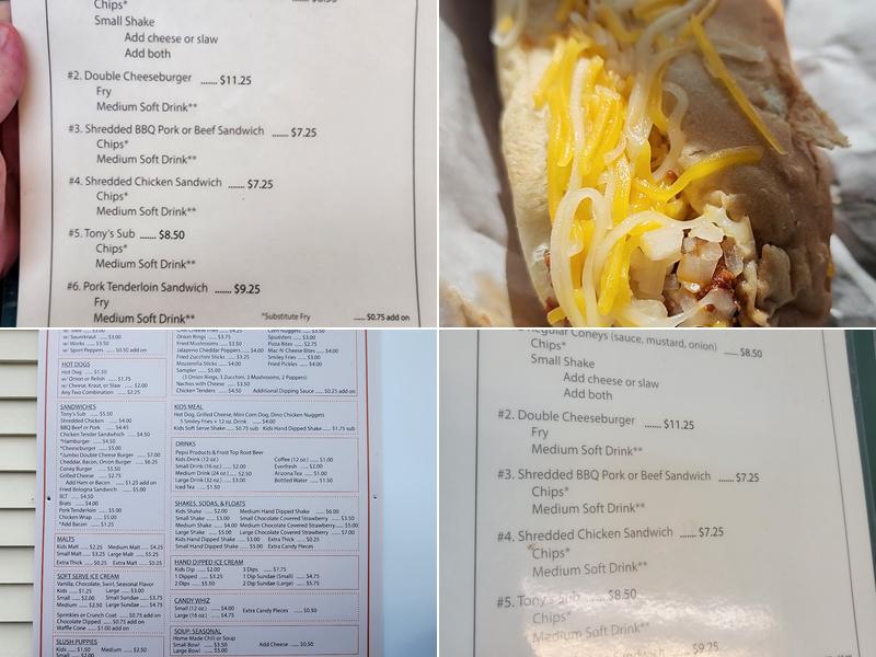 Tony's Coneys Menu