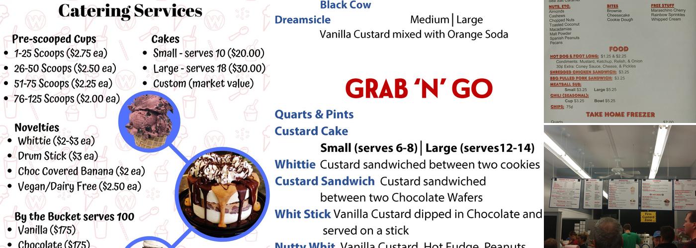 Whit's Frozen Custard of Delaware Menu