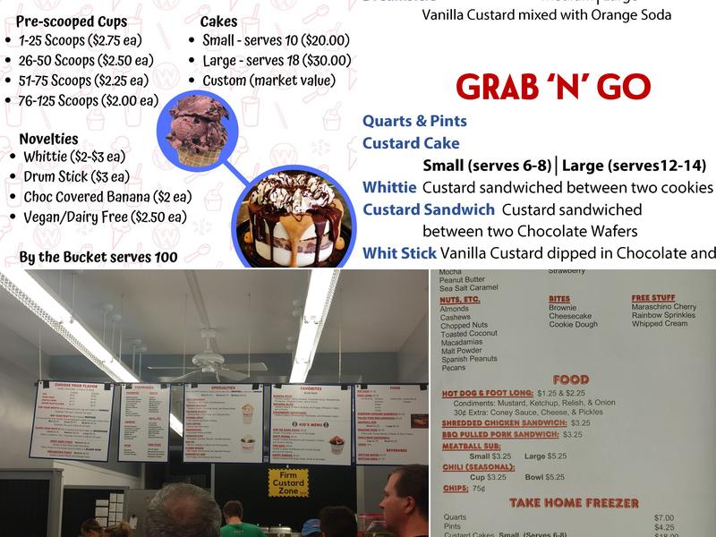 Whit's Frozen Custard of Delaware Menu