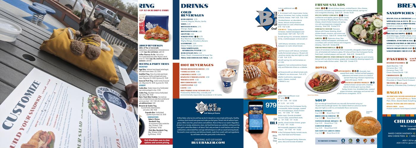 Blue Baker Menu