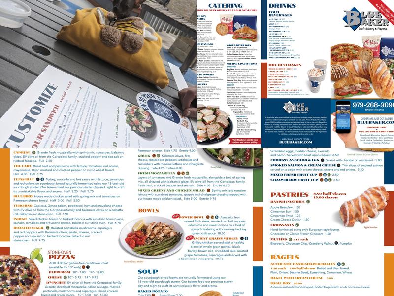 Blue Baker Menu