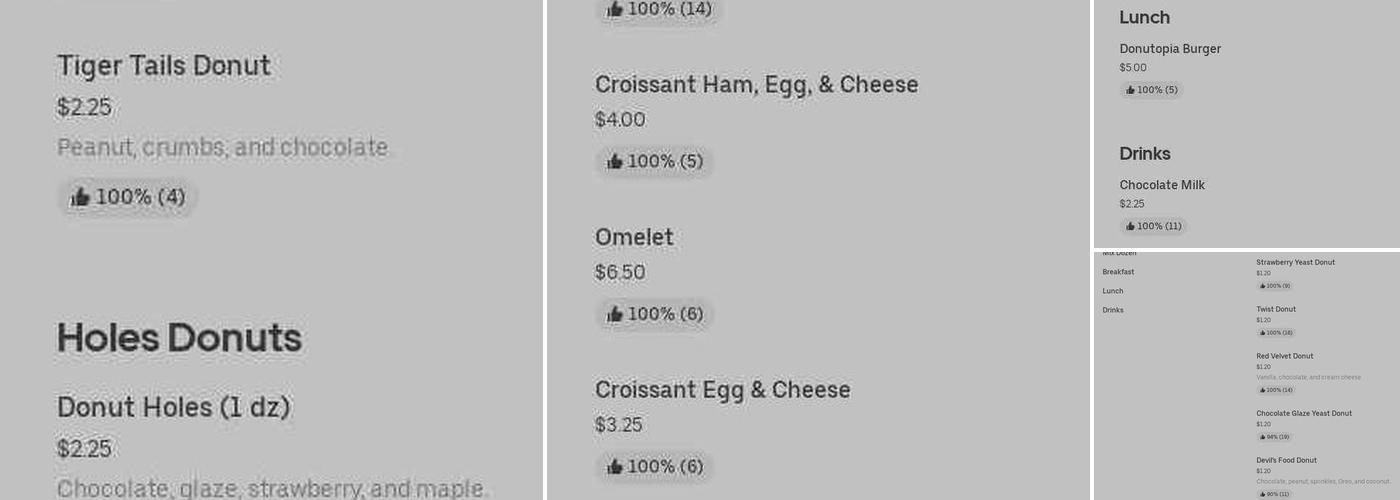 Donutopia Menu