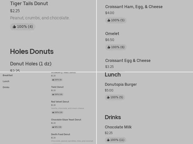 Donutopia Menu