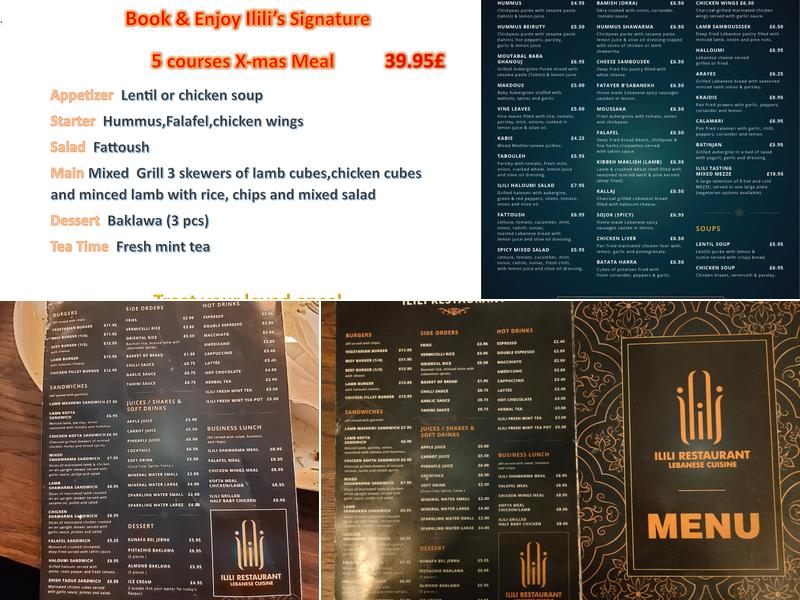 Ilili Lebanese Grill Restaurant Menu