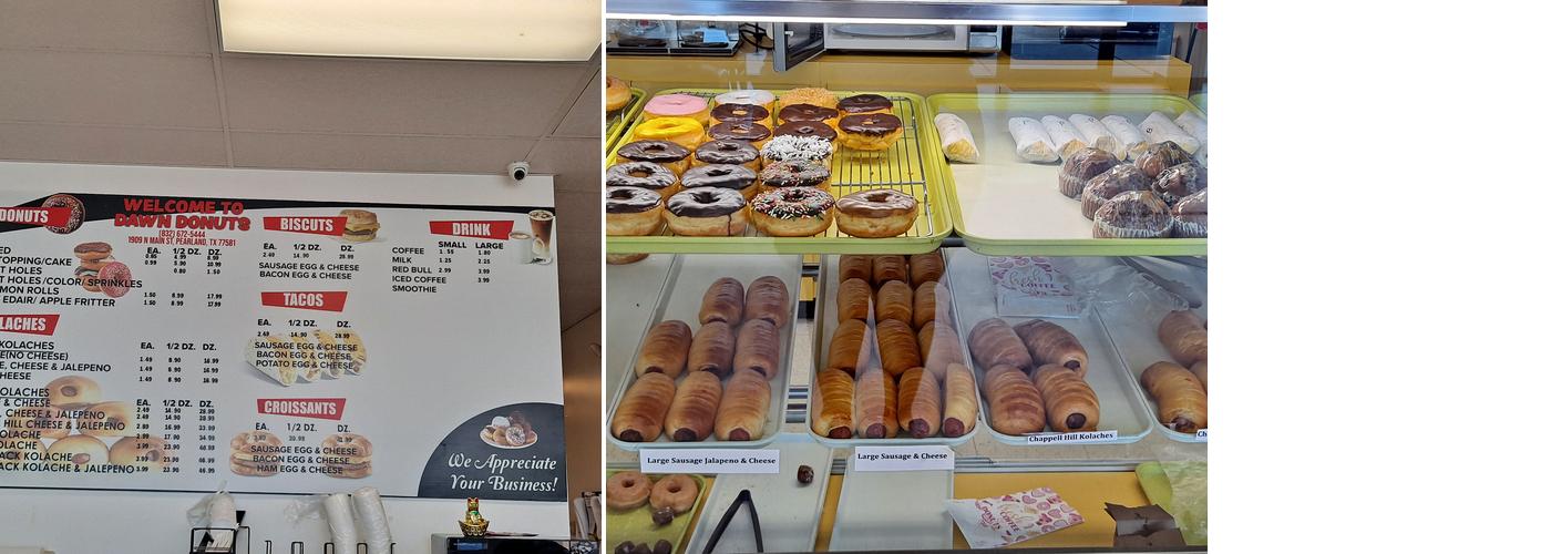 Dawn Donuts Menu
