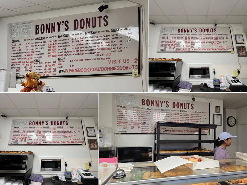 Bonnie's Donuts Menu