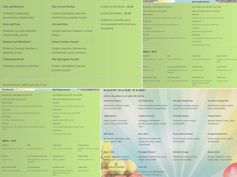 The Fresh Factor Menu