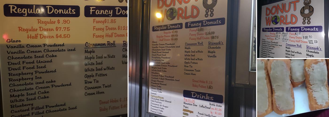 Donut World Menu