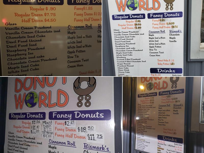 Donut World Menu