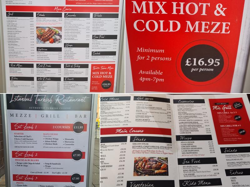 Istanbul Turkish Restaurant Menu