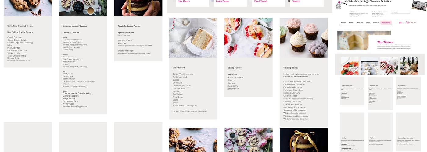 Edible Art Specialty Cakes & Cookies Menu