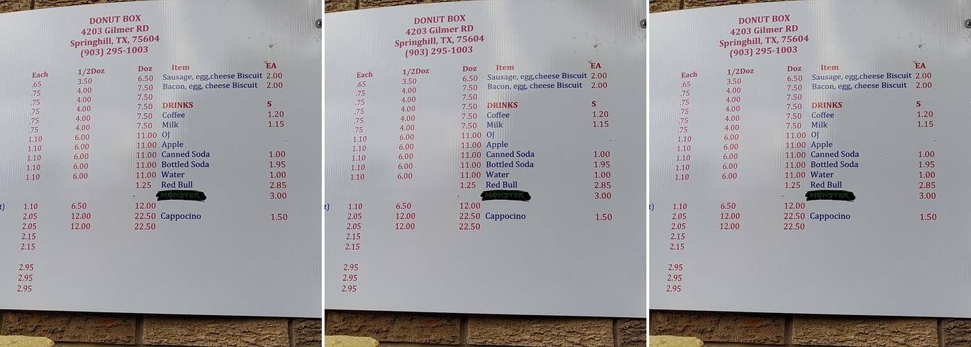 Donut Box Menu