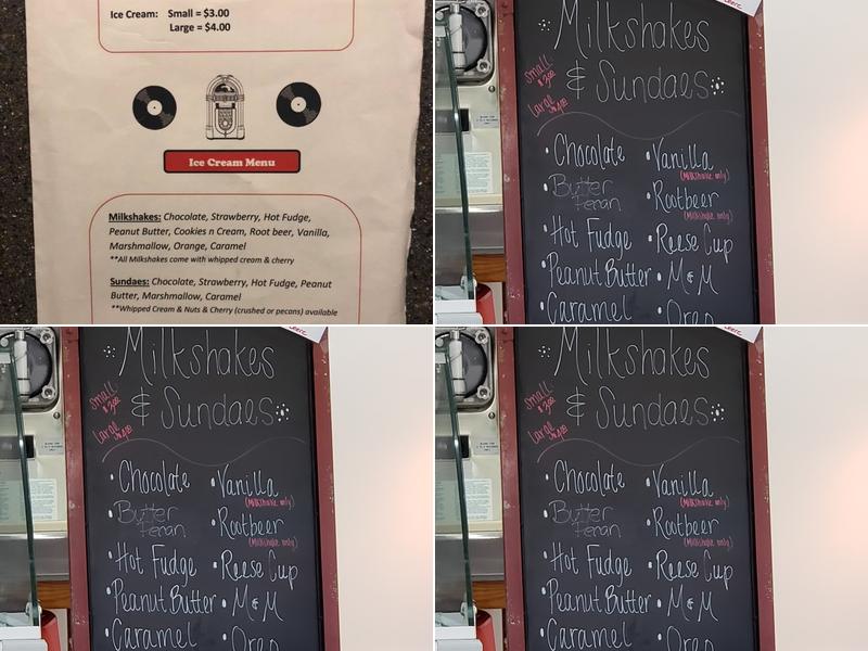 McChesney's Ice Cream Parlor Menu