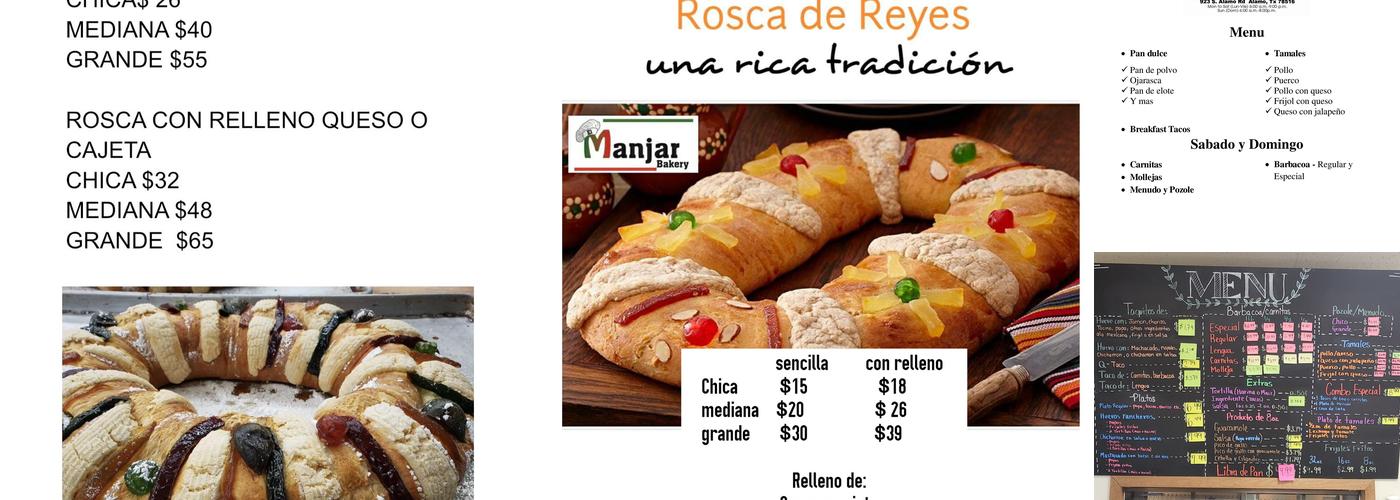 El Manjar Bakery Menu