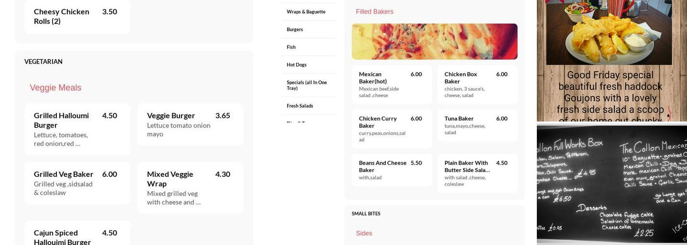The Collon Cafe & Takeaway Menu