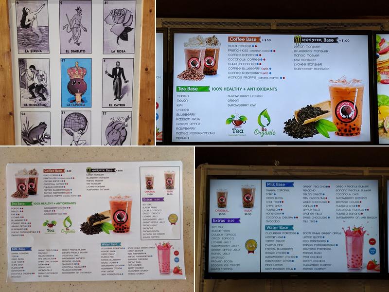 Tapioca Rush Menu