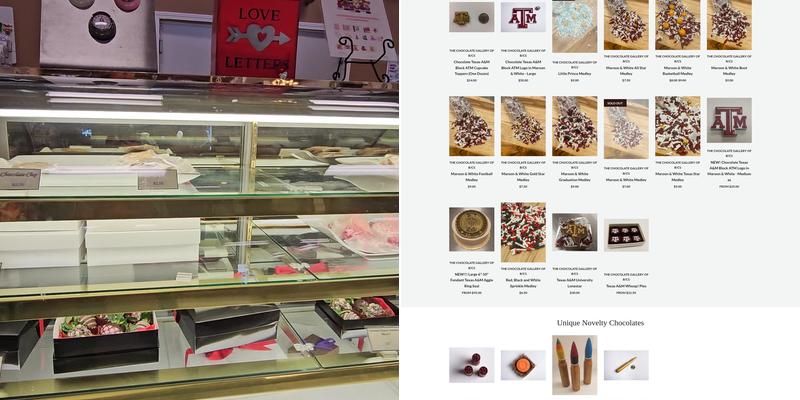 The Chocolate Gallery of B/CS Menu