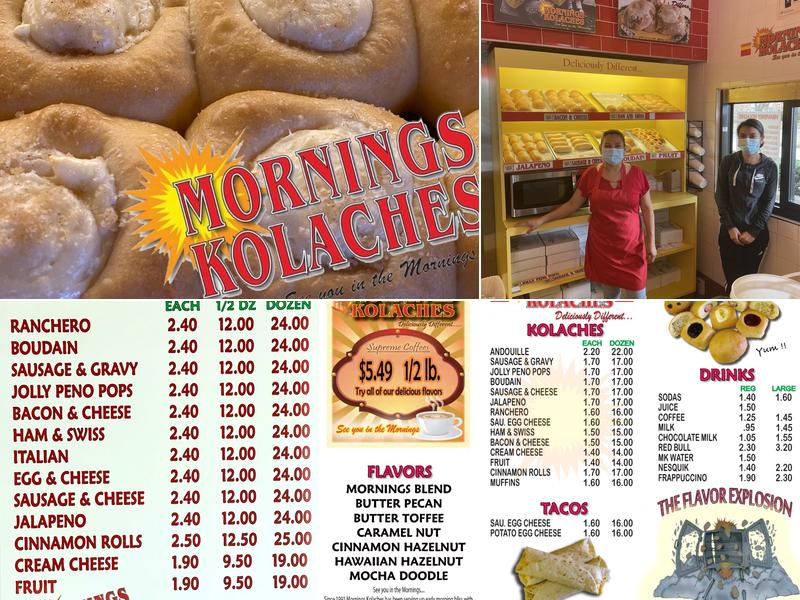Mornings Kolaches Menu