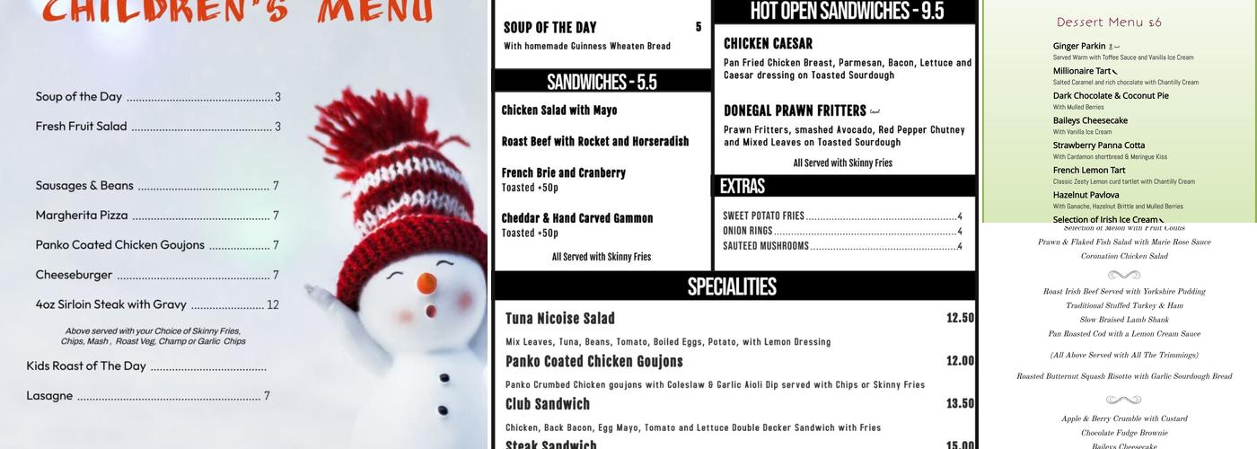 68 Clooney Restaurant Menu