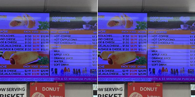 Bakery Donuts Menu